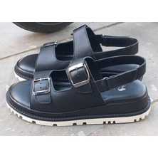 Bags Shoes Venüs 25470010Y Kadın Hakiki Deri Ayarlanabilir Çift Bantlı Anatomik Comfort Taban Günlük Sandalet