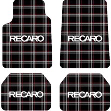 Oem Recaro Ekose Tasarımlı Dijital Baskılı 4 Parça Üniversal Halı Paspas Seti