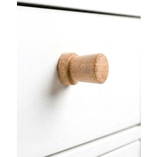 Üçer Ahşap Mini Mantar Model Doğal Kayın Ahşap Mobilya Kulpu (20MM) - Vernikli, 1 Adet