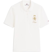 Tommy Hilfiger Kadın / Kız Beyaz Tommy Hilfiger Gold Crest Reg Ss Po, Ybl Beyaz Kadın Polo T-Shirt