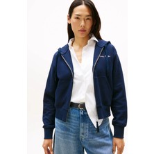 Tommy Hilfiger Kadın / Kız Lacivert Tommy Hilfiger Scrıpt Reg Pıque Zıp, C1G Lacivert Kadın Hoodie