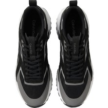 Calvin Klein Erkek Siyah Calvin Klein Hıke Runner Ck Strıp, 00V Siyah Erkek Spor Ayakkabı