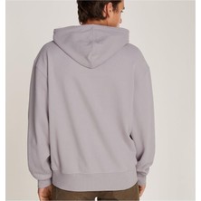 Calvin Klein Erkek Gri Calvin Klein Embroıdered Box Hood, Pcr Gri Erkek Hoodie