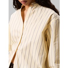 Calvin Klein Kadın / Kız Sarı Calvin Klein Yd Strıpe Relaxed Sh, Vnd Sarı Kadın Gömlek