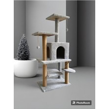 Empressco Y-01 Salıncaklı Yuvalı Lüks Kedi Tırmalama Oyun Evi – Rahat ve Eğlenceli