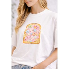 Premium Oversize %100 Pamuk Unisex Baskılı Tişört Crunchy Chic