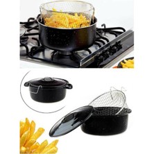 Abnturk Sosis Patates Kabak Patlıcan Kızartma Tenceresi Fritöz Emaye Tencere 24CM
