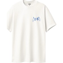 Premium Oversize %100 Pamuk Unisex Baskılı Tişört Double Hands