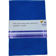 Elit 20*30 5 Desen 10'lu Keçe Mavi