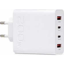Bubitechh 200W Çok Portlu Hızlı Şarj Adaptörü | 2 Usb-A + 2 Type-C (Pd) Şarj Cihazı