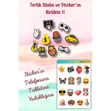 Birikiyedi 10'lu Set Jibbitz Terlik Süsü Pota,yes,dolar,dambıl,top Temalı