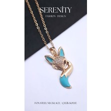 Serenity Tilki Figür Çelik Kolye 01
