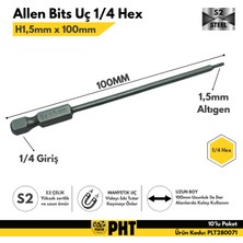 Pht Allen Bits Uç Uzun Boy Hex 1,5mm x 100MM PLT280071 ( 10 Adet )