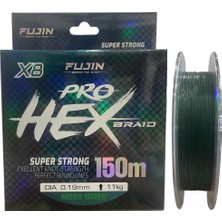 Fujin Pro Hex 8x 150MT 0.19MM 11KG Ip Örgü Misina Koyu Yeşil