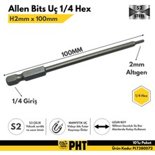 Platin Hırdavat Pht Allen Bits Uç Uzun Boy Hex 2mm x 100MM PLT280072 ( 10 Adet )