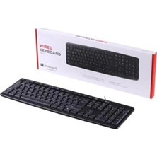Tastech Tk-01 Kablolu Q Klavye Bilgisayar Ofis Klavyesi USB Girişli Standart Klavye Siyah