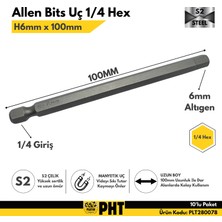Pht Allen Bits Uç Uzun Boy Hex 6mm x 100MM PLT280078 ( 10 Adet )