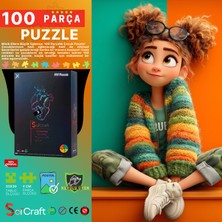 Soi Craft 100 Parça Puzzle Pofuduk Saçlı Akıllı Kız #7010