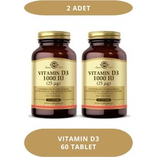 Solgar Vitamin D3 1000 Iu 100 Yumuşak Kapsül (2 Adet)