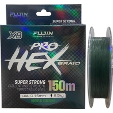 Fujin Pro Hex 8x 150MT 0.16MM 8.5kg Ip Örgü Misina Koyu Yeşil