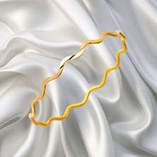 LEVA GOLD Dalgalı Sarı Ajda Gümüş Bilezik 9 gr