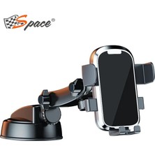 Drs Tuning Torpido Üstü 360 Derece Dönebilen 25,5 cm Telefon Tutacağı Krom / SYTE200