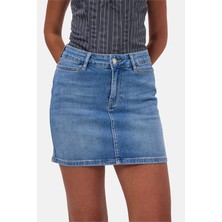 It's Basic Kadın Mavi 2s6-4 Straight Mini Esnek Kumaş Denim Etek