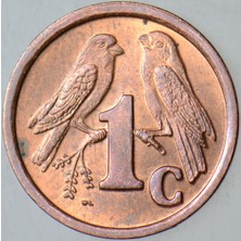 Banknoting Güney Afrika 1 Cent 1991. 15 mm Çilaltı.