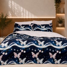 MİYU Starlight Butterfly Luxe | Çift Kişilik Kelebek Desenli Premium Uyku Seti | Çeyiz Seti | Lastikli Çarşaflı | %100 Pamuk ✨