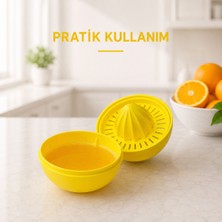 Sariva Home Narenciye Sıkacağı Limon Portakal Sıkma Aparatı Hazneli Çekirdek Ayırıcı Saklama Kabı
