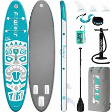 Funwater Tiki Mavi Şişme Sup Board/stand Up Paddle Board Pati Dostu Yüzey (320X83X15 Cm)