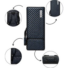 Erga Müzik Korg PA5X, Kronos 2, Kronos 3, PA700, PA900, PA1000 Keybord Uyumlu Siyah-Mavi Kapitone Çantası