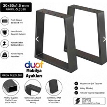 Duof Metal Bank Sehpa Orta Sehpa Ayağı 2 Adet Ayak 42 cm Mobilya Ayağı