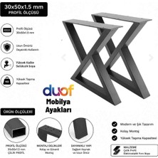 Duof Metal Bank-Sehpa-Orta Sehpa Ayağı 2 Adet Ayak 33X44 cm Mobilya Ayağı