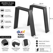Duof Metal Bank Sehpa Orta Sehpa Ayağı 2 Adet Ayak 42 cm Mobilya Ayağı