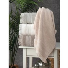 Pupilla Penye Jakarlı El-Yüz Havlu 50*90CM Sedir 4'lü Paket