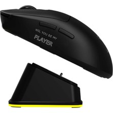 Empressco Rgb Oyuncu Mouse Bluetooth ve USB Bağlantı, Şarjlı, Siyah, Standlı