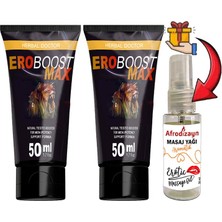 Erdo Ticaret Eroboostmax 2 Tane Erkeklerin Gecesine Özel 50 ml Boost Krem + Afrodizayn Masaj Yağı