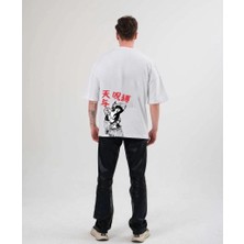 Vexor Erkek Baskılı T-Shirt Kısa Kol Bisiklet Yaka Regular Fit Rahat Kalıp Günlük Tişört - Beyaz