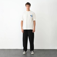 Vexor Erkek Baskılı T-Shirt Kısa Kol Bisiklet Yaka Regular Fit Rahat Kalıp Günlük Tişört - Beyaz