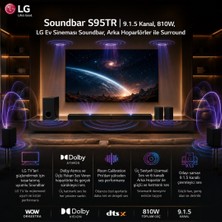 Lg Soundbar S95TR | 9.1.5 Kanal, 810W, Lg Ev Sineması Soundbar, Arka Hoparlörler ile Surround Ses