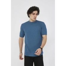 Vexor Erkek Yazlık Tişört Bisiklet Yaka T-Shirt- Turkuaz