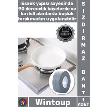 Wintoup #bant Mutfak Banyo Lavabo Kenar Koruyucu Esnek Kendinden Yapışkanlı Şık Güçlü Su Sızdırmaz Bant Gri