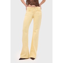 It's Basic Kadın Light Sarı 6s6-108 Mid Rise Flare Fit Denim Jean