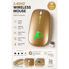 Tastech 2.4 Ghz USB Wireless Kablosuz Şarjlı Mouse Rgb LED Işıklı 800-1600 Dpi Ayarlanabilir Sessiz Click Mouse
