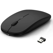 Tastech Şarjlı Mouse 2.4ghz USB Wireless ve Bluetooth Lu Sessiz Mat Siyah