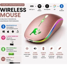 Tastech JNG-5012M Kablosuz Şarjlı Mouse Çift Modlu Bluetooth ve 2.4 Ghz USB Wireless Rgb LED Işıklı Telefon Tablet Bilgisayar Uyumlu 1600 Dpi Sessiz Click Mouse