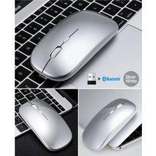 Tastech Şarjlı Mouse 2.4ghz USB Wireless ve Bluetooth Lu Sessiz Fare Ios Android Tablet Telefon Uyumlu