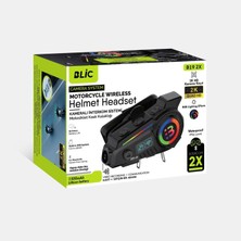 Azurtech Blıc B19 2x 2k Kameralı Motosiklet Kask Interkom Kulaklık Seti – 2’li Eşleşme, 1500MAH Batarya, Bluetooth 5.0, IP65 Su Geçirmez
