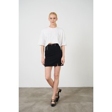 Tiffany & Tomato Taş Detaylı Crop T-Shirt